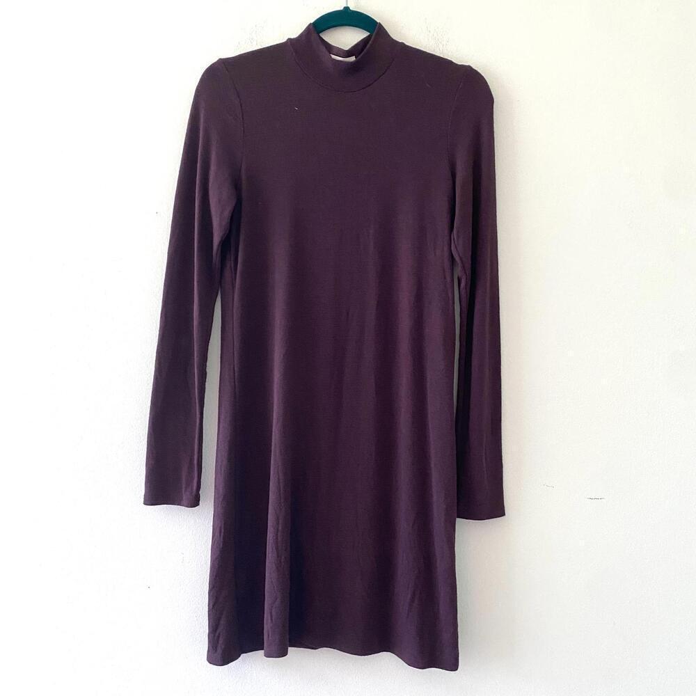WILFRED FREE purple long sleeve high neck mini dress
